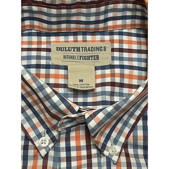 Duluth Trading Medium Wrinkle Fighter Multicolor Plaid L/S Button Down Shirt - Picture 2 of 6